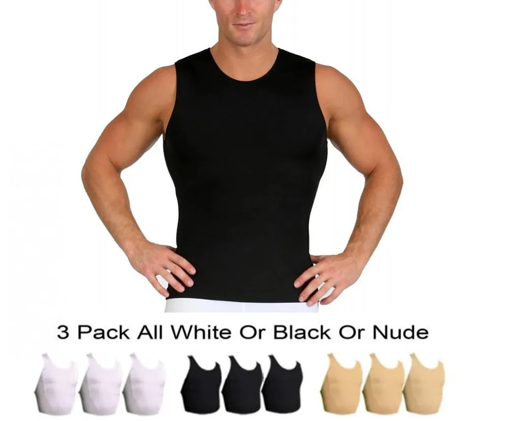 3 Pack Insta Slim Compression Sleeveless Crew Neck Tank TS00N3