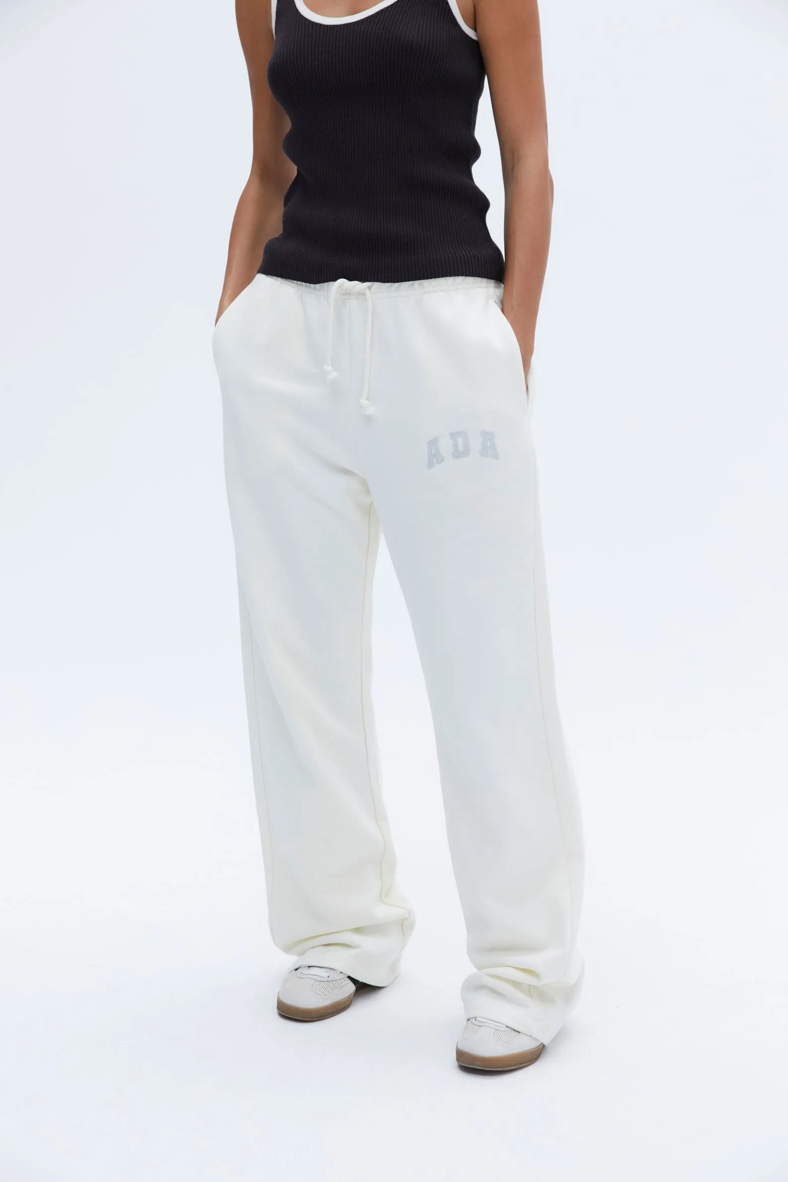 ADA Stitch Loose Fit Sweatpants - Marshmallow White