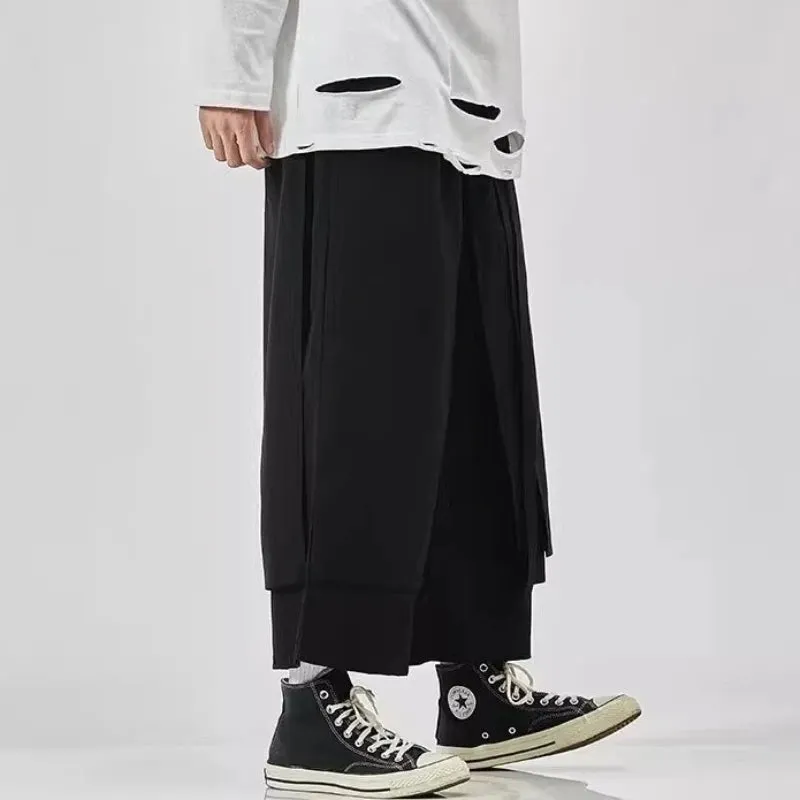 Aidase Cargo Pants Men Japanese Style Wide Leg Baggy Draping Work Out Trousers Stylish Streetwear Comfortable Chic Breathable Jogging