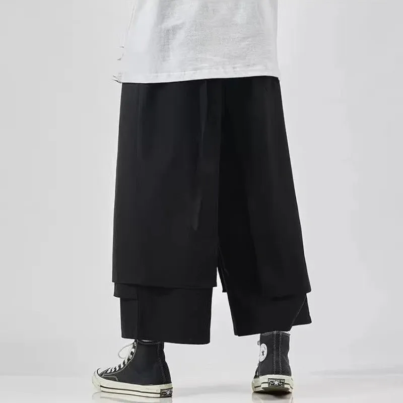 Aidase Cargo Pants Men Japanese Style Wide Leg Baggy Draping Work Out Trousers Stylish Streetwear Comfortable Chic Breathable Jogging