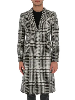 Alexander McQueen Plaid Houndstooth Straight Coat