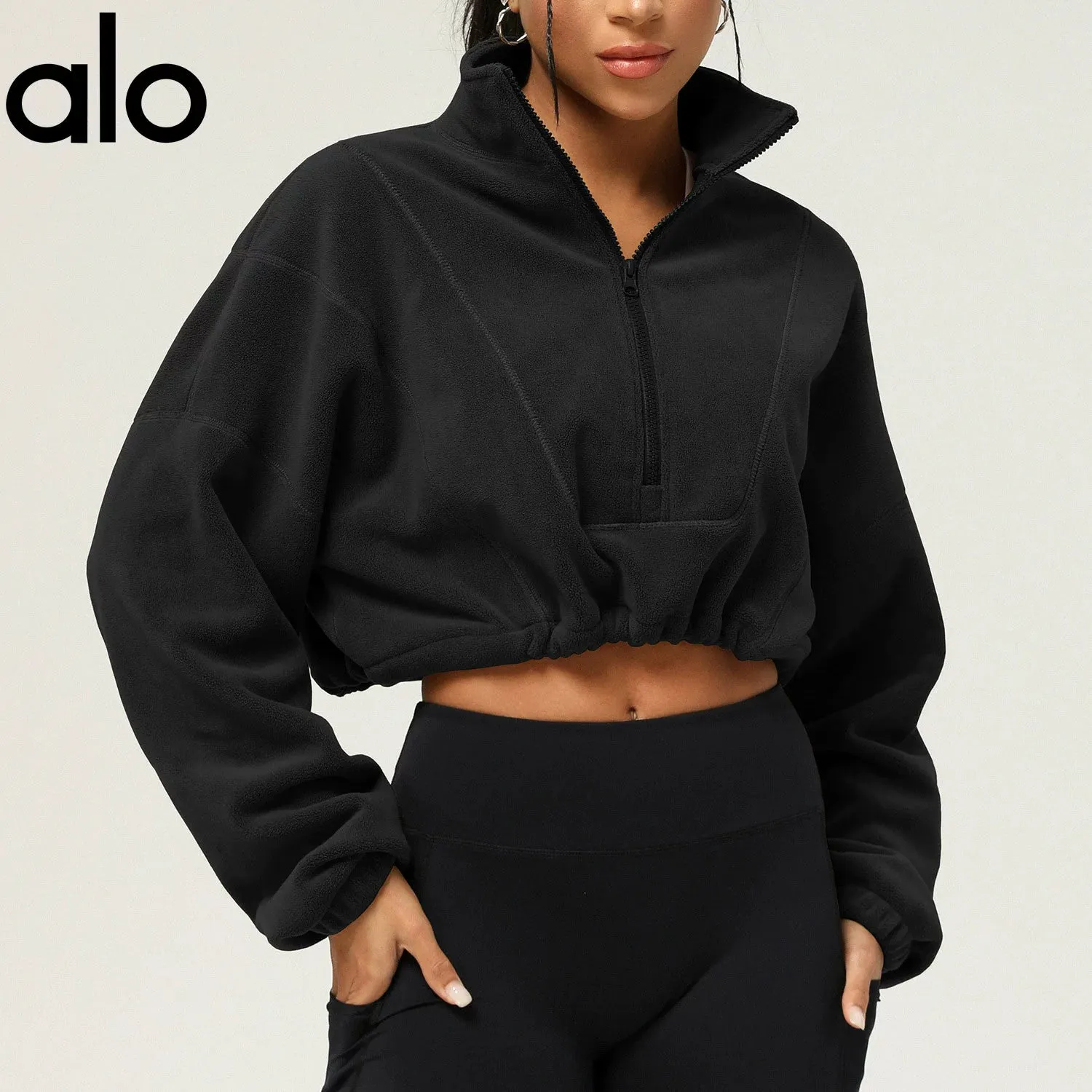 Alo yoga windproof loose casual autumn and winter sweatshirt