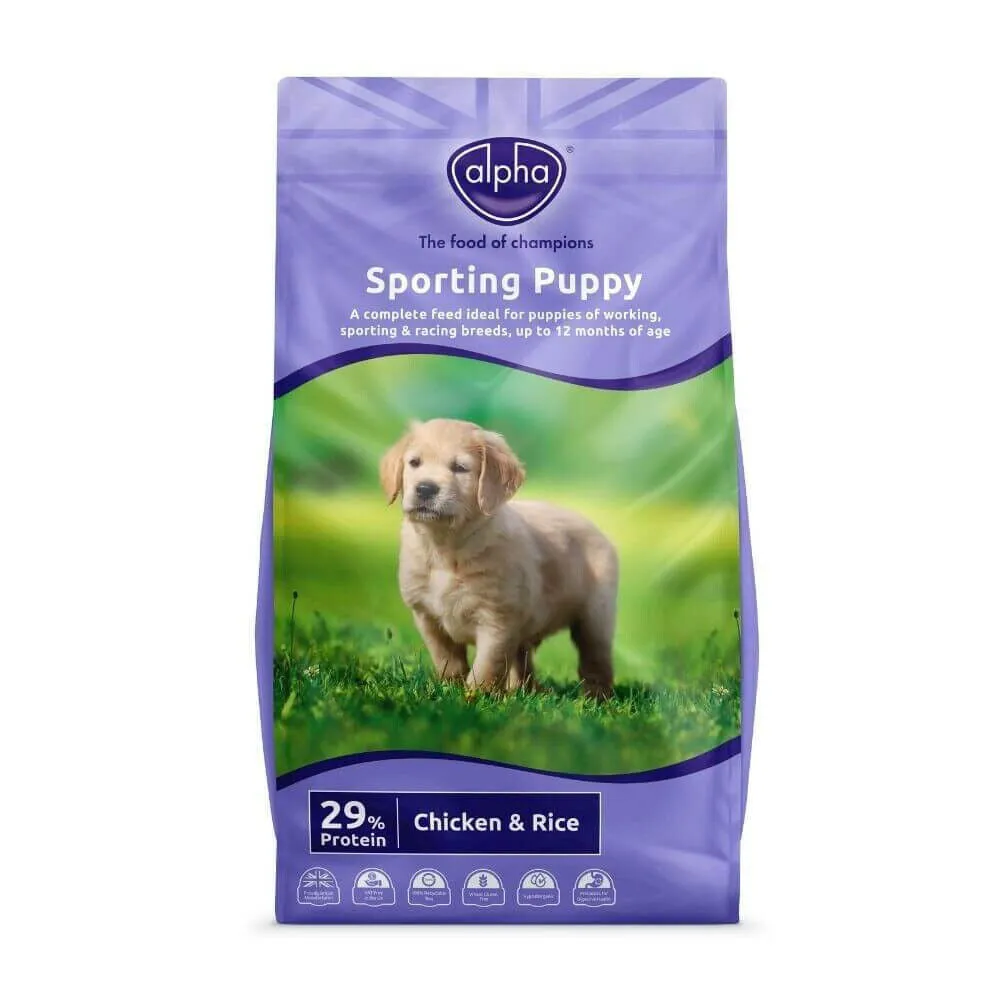 Alpha Sporting Puppy Chicken & Rice 29% Protein Food 15kg