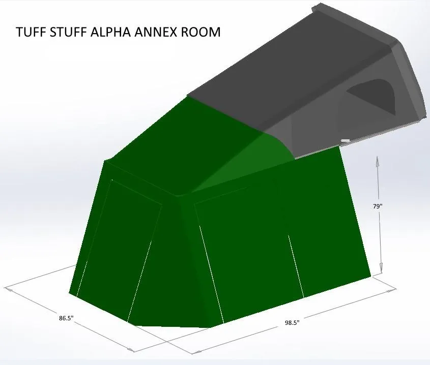 Alpha / Stealth Annex Room, 98x87 Inches, Olive