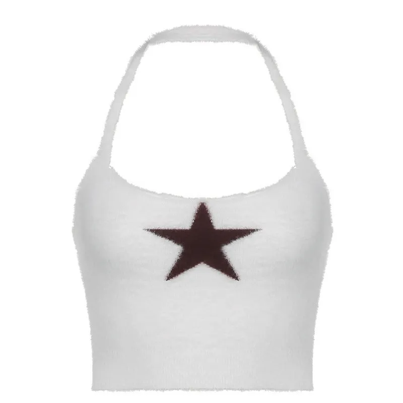 American Star Fur Neck Tank Top For Women