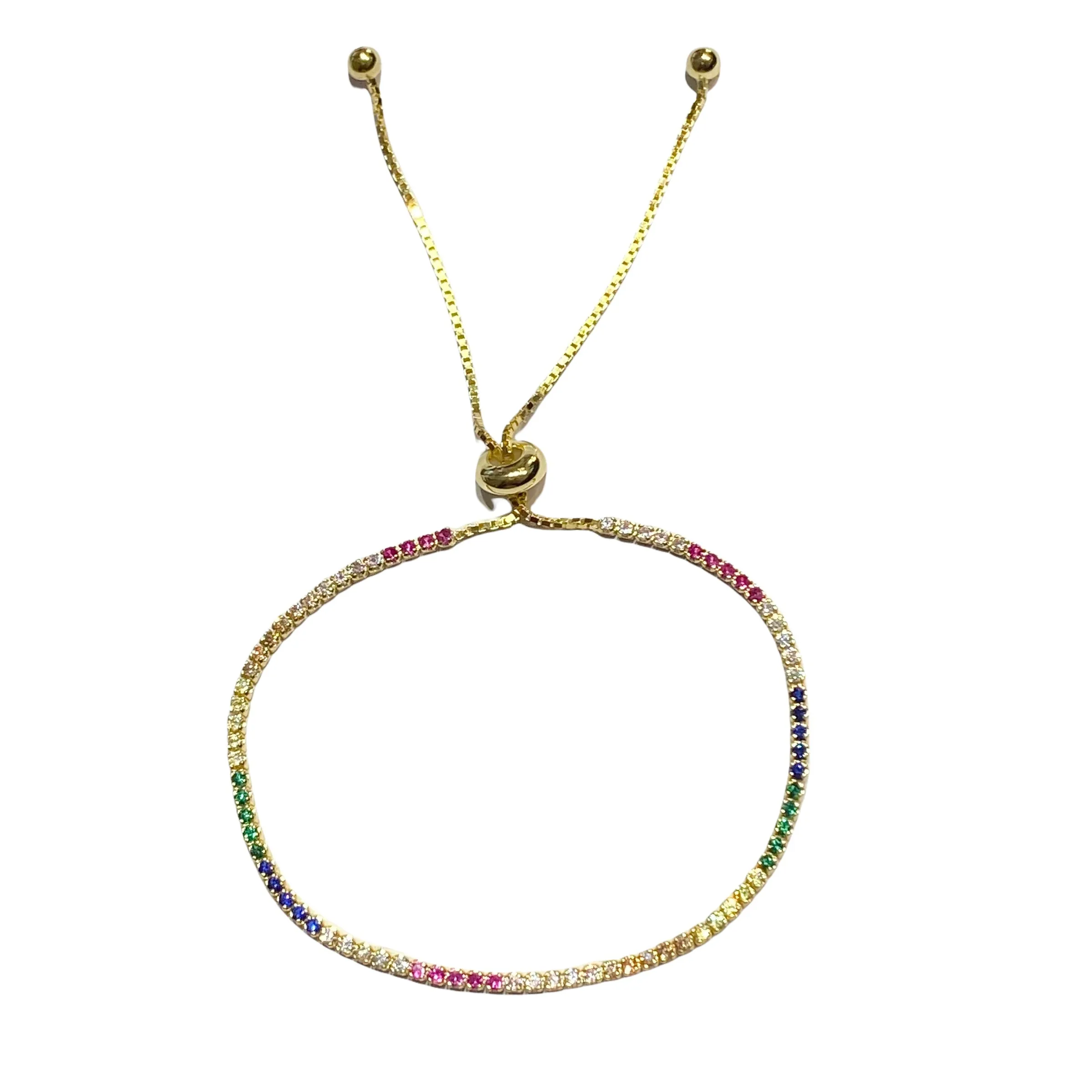 Amy Solo Row Rainbow Adjustable Bracelet