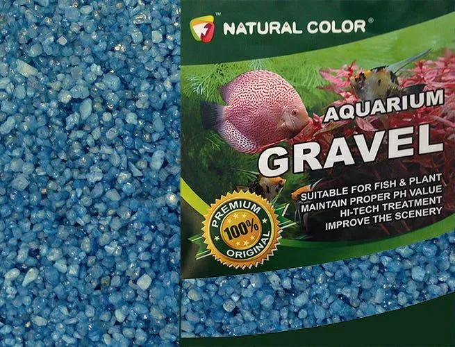 Aquarium Fish Tank Blue Gravel 4 - 6mm 2kg