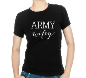 Army Wifey T-shirt or V-neck Shirt in your choice of design color