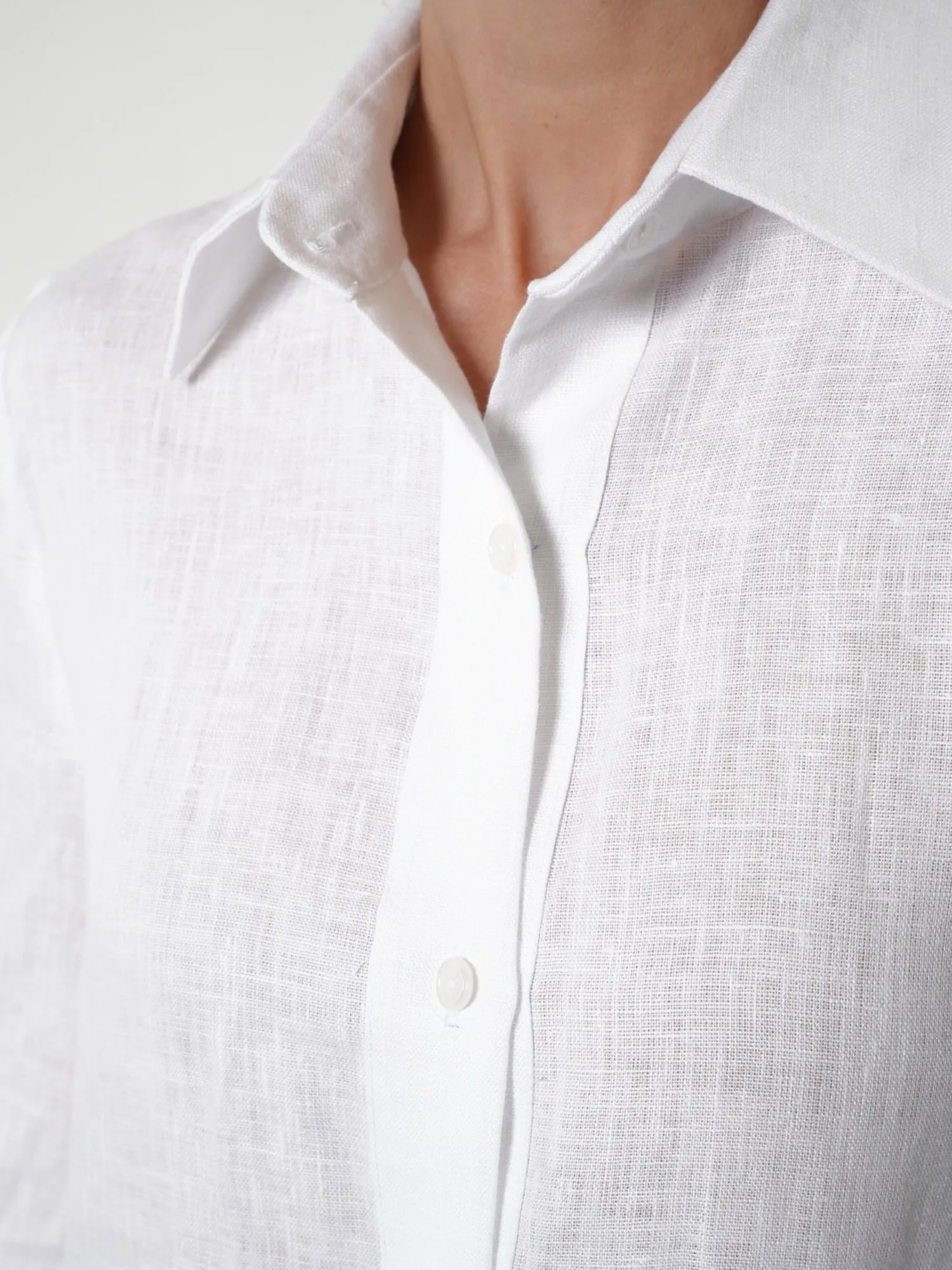 Asymmetric Linen Shirt In White