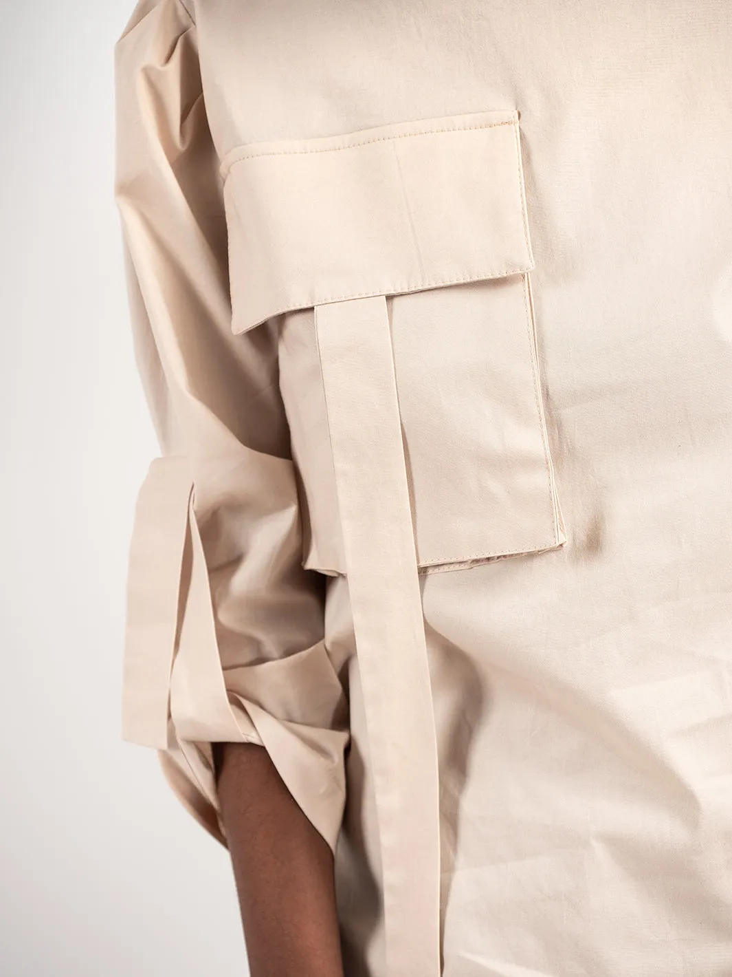 Avant Garde Tunic Shirt  With Pleats and Pockets