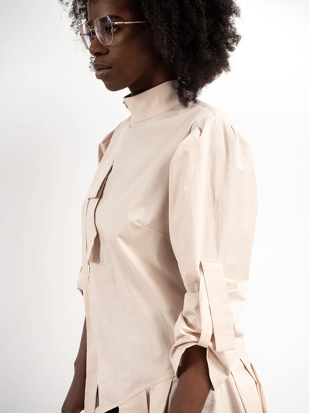 Avant Garde Tunic Shirt  With Pleats and Pockets