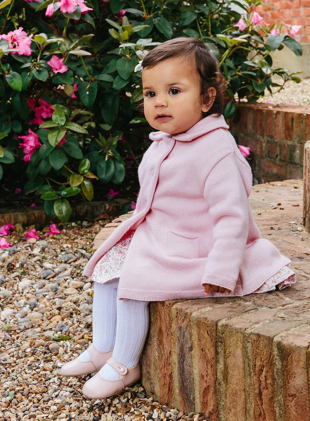 Baby Alexandra Knitted Coat in Pale Pink