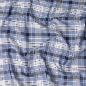 Baby blue Premium 100% cotton shirting fabric with multicolor print in checks design-D16848