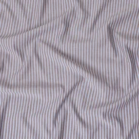 Baby blue  Premium pure Italian 100% cotton shirting fabric with brown print in stripe design-D16634