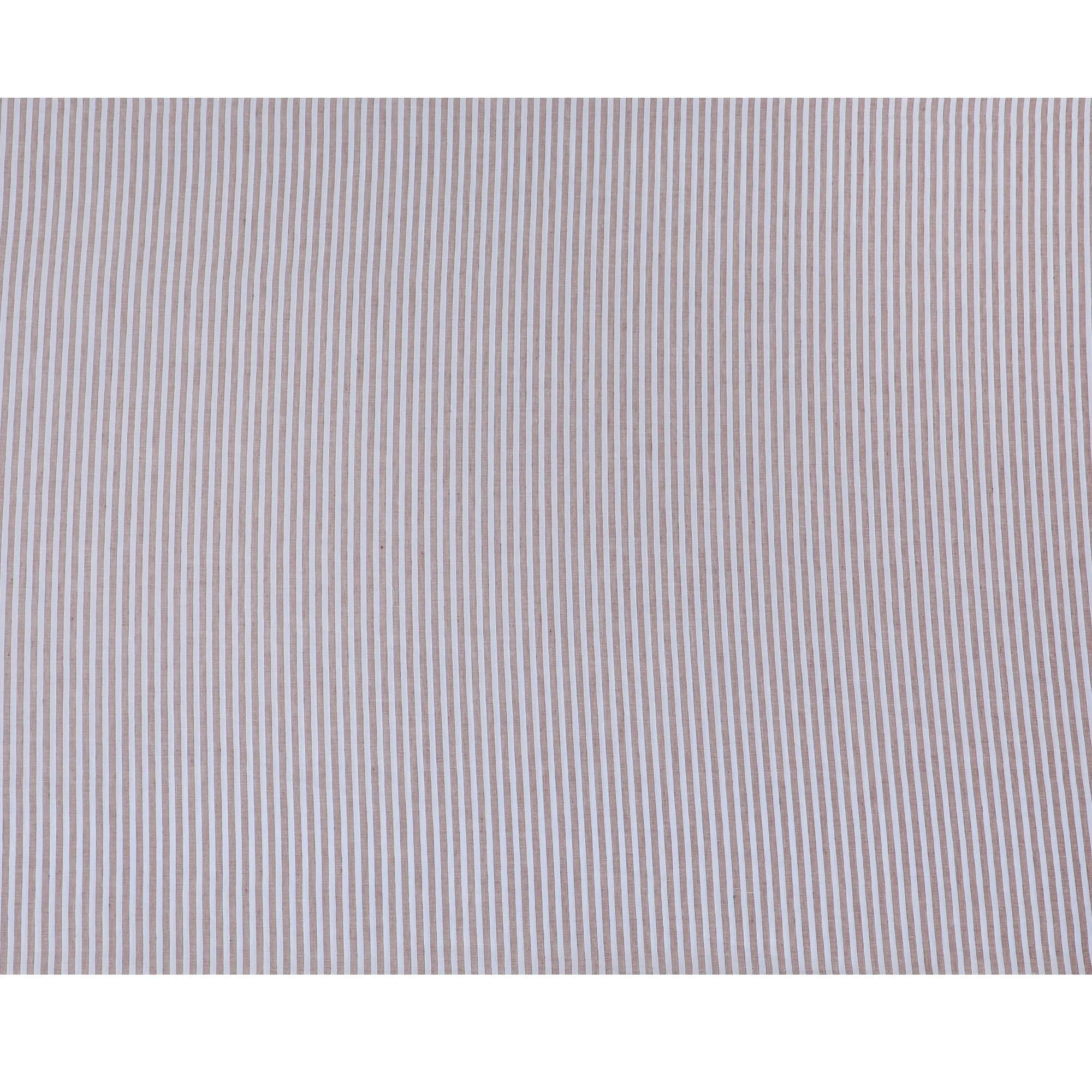 Baby blue  Premium pure Italian 100% cotton shirting fabric with brown print in stripe design-D16634