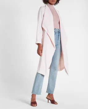 Belted Flyaway Soft Trench Coat in Pale Peony