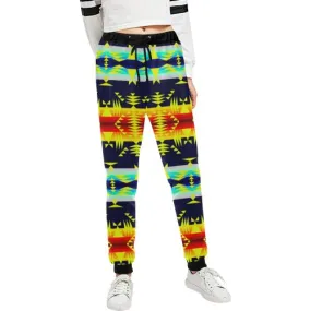 Between the Mountains Navy Yellow Women's Sweatpants