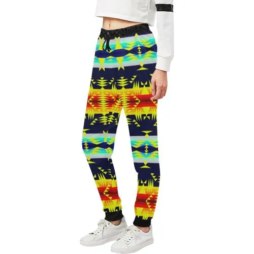 Between the Mountains Navy Yellow Women's Sweatpants