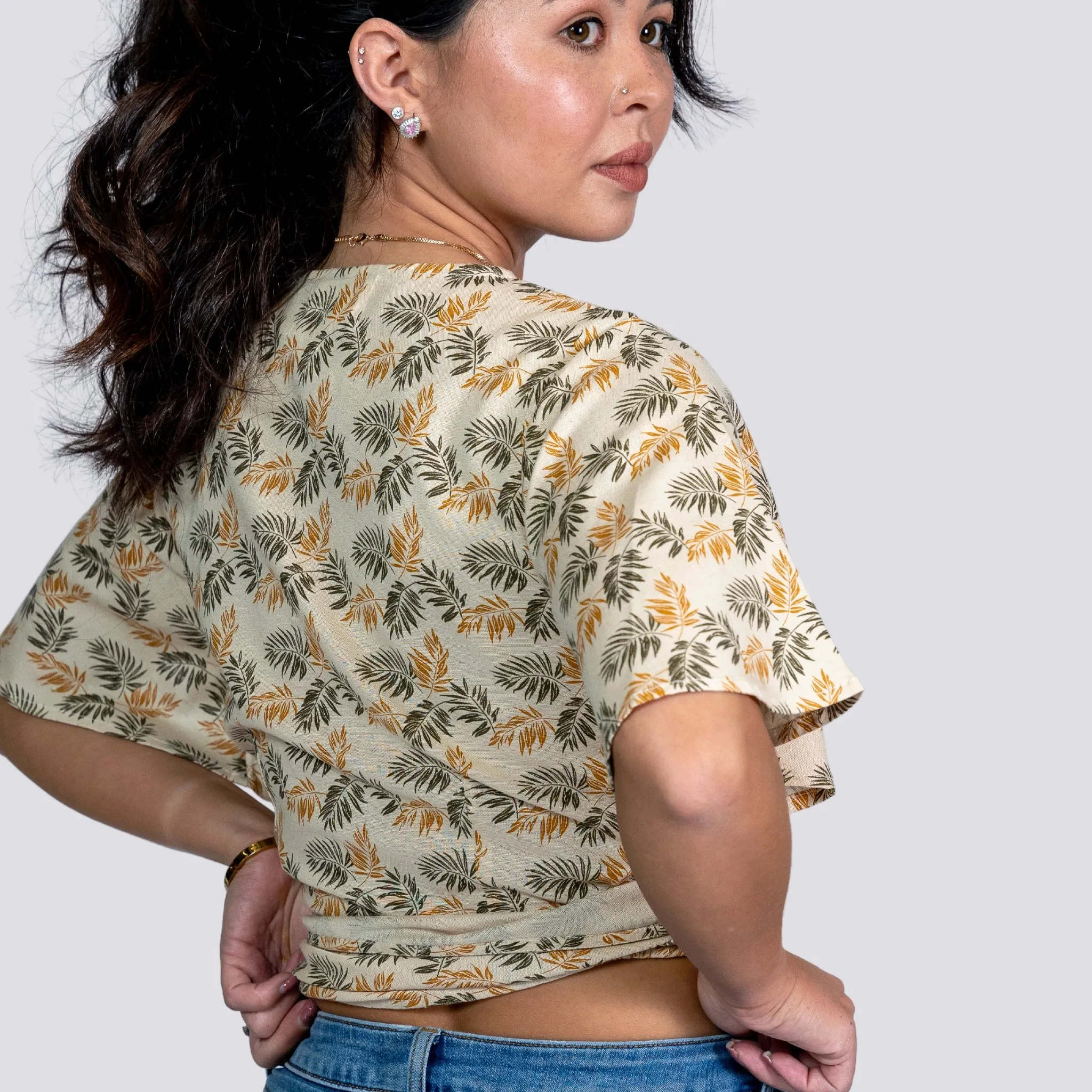 Biscuit Bliss Eco-Friendly Wrap Top | Sustainable Women's Tops