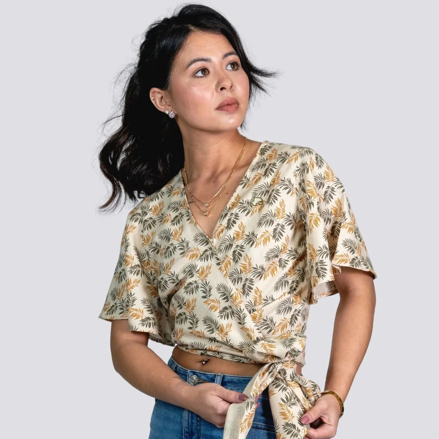 Biscuit Bliss Eco-Friendly Wrap Top | Sustainable Women's Tops