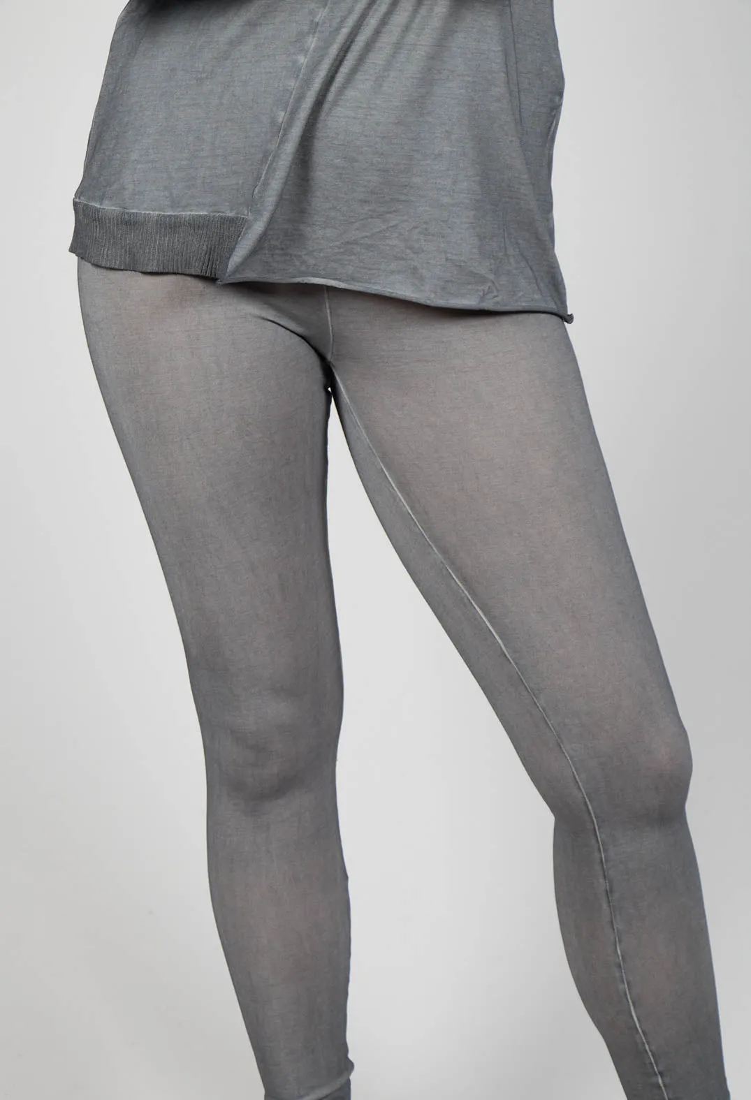 Bleached Stitch Leggings in Pencil Cloud