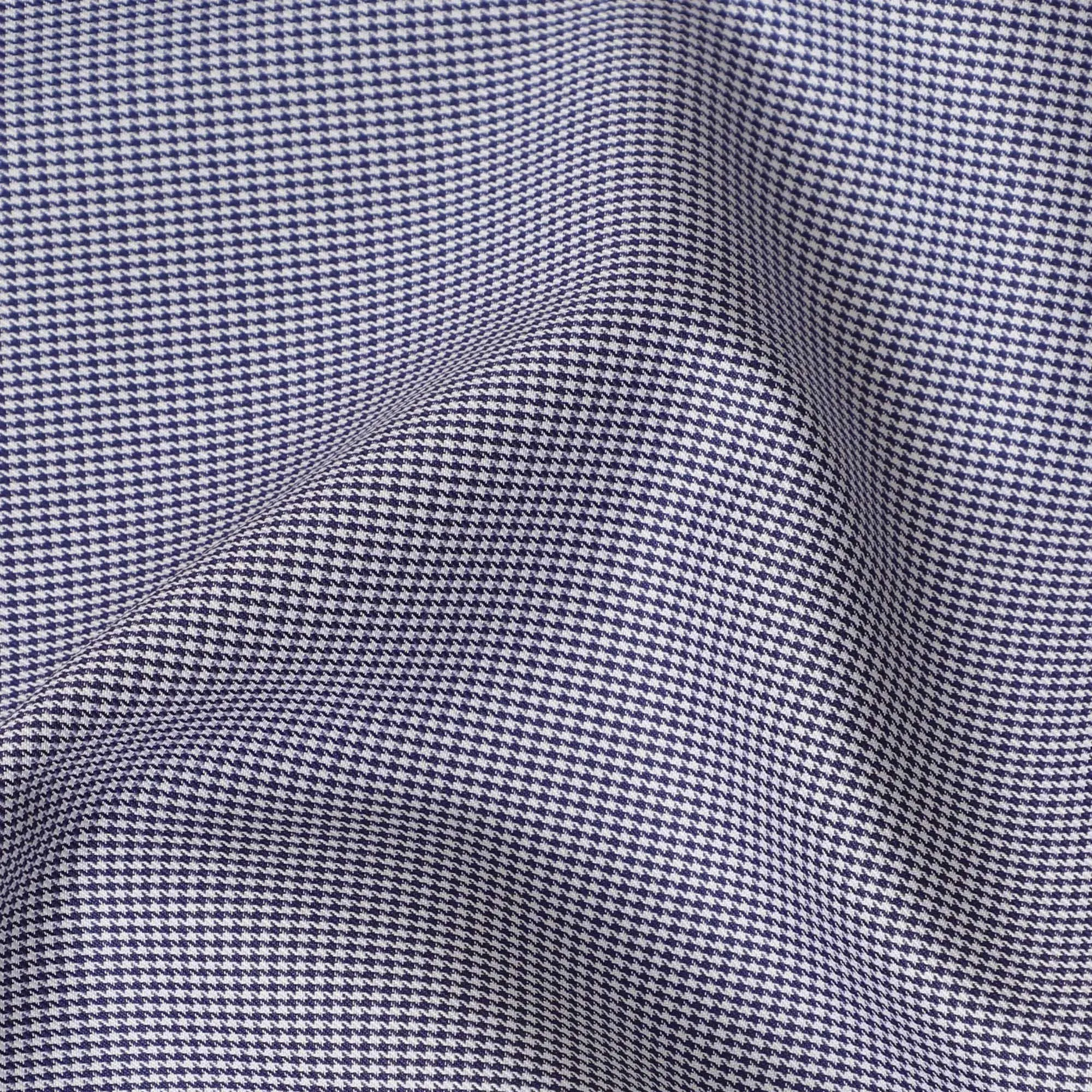 Blue Premium Italian 100% cotton shirting fabric with white print in self Design-D16478