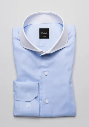 BLUE STRUCTURED SHIRT - WHITE CONTRAST