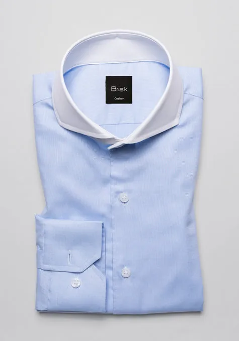 BLUE STRUCTURED SHIRT - WHITE CONTRAST