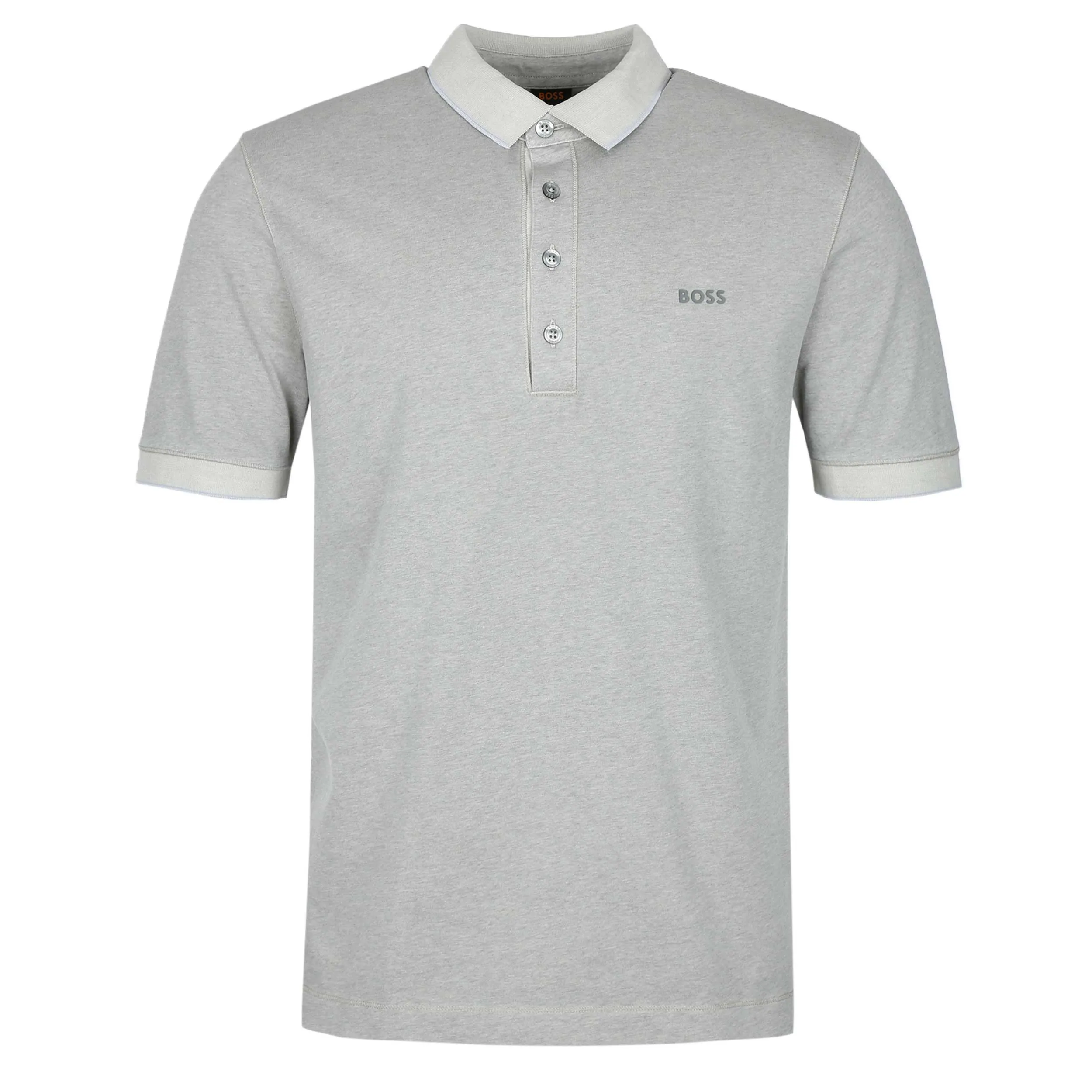 BOSS Pestructured Polo Shirt in Grey