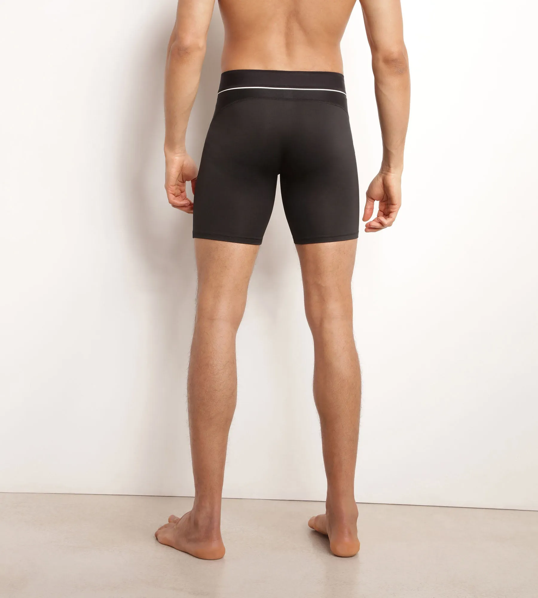 Boxer long homme en microfibre et mesh Noir Dim Move