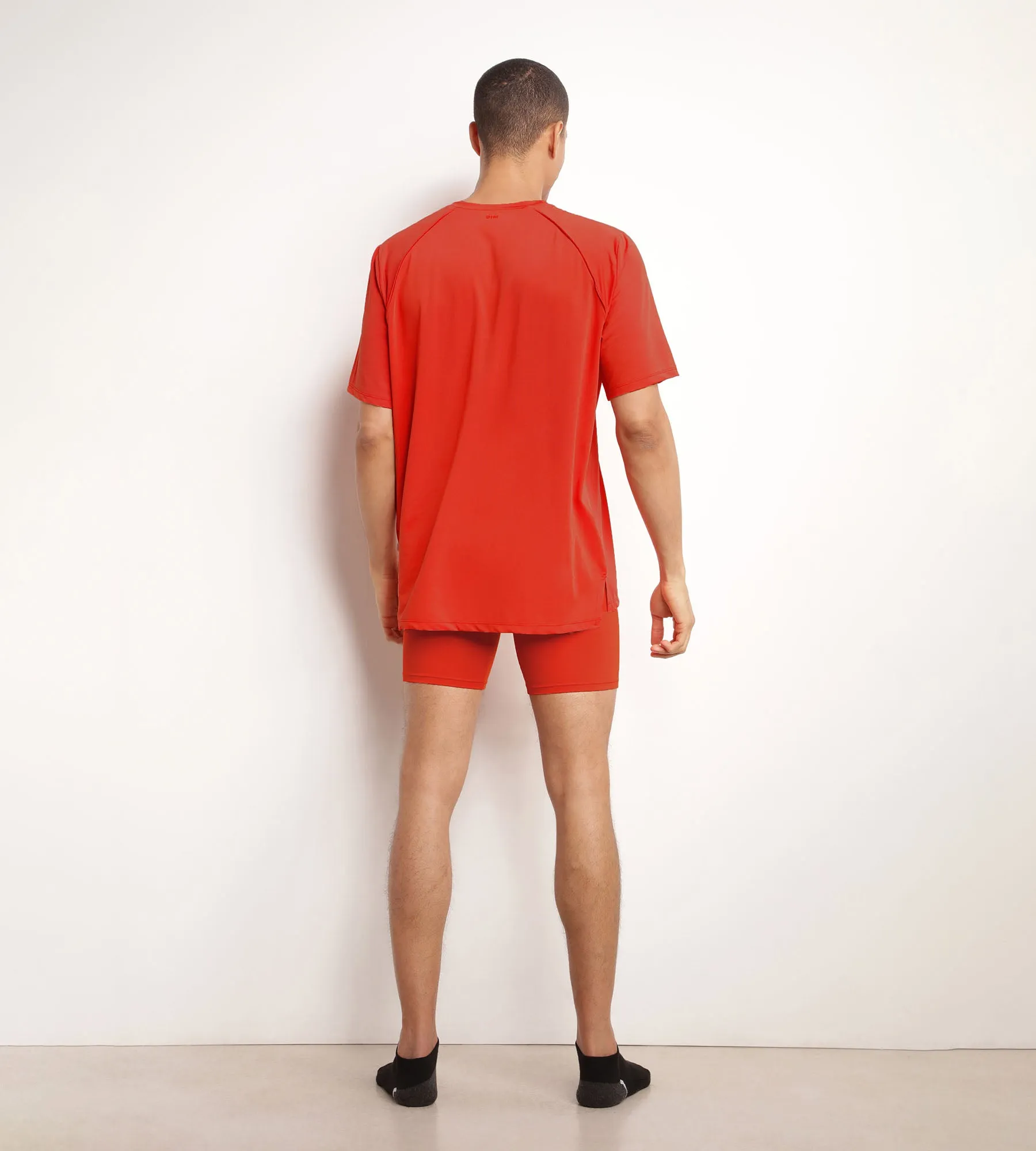 Boxer long homme en microfibre et mesh Rouge Dim Move