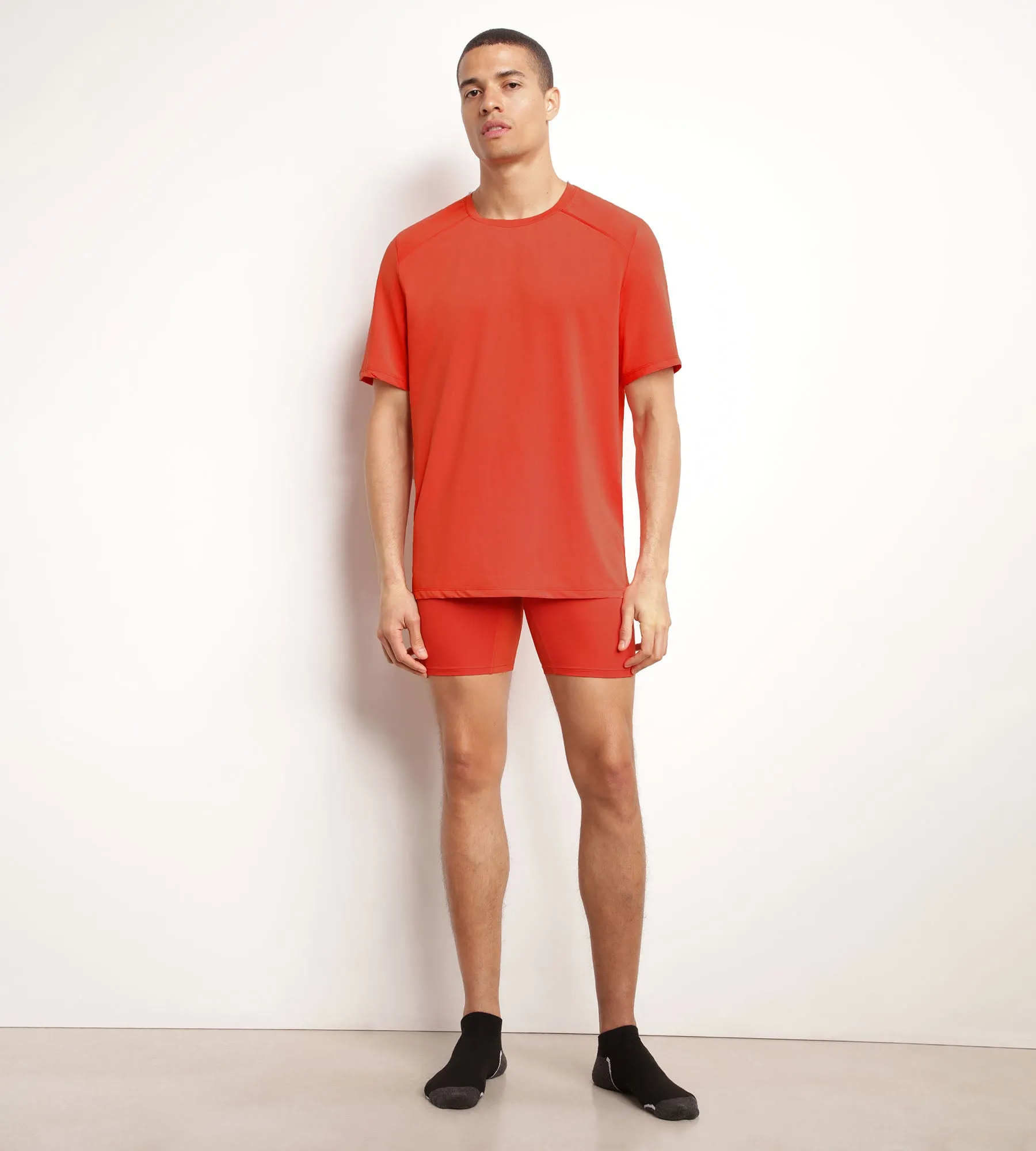 Boxer long homme en microfibre et mesh Rouge Dim Move