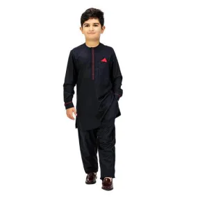 BOYS NAVY BLUE PLAIN TUNIC TROUSER SET