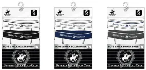 boy's white boxer briefs 2 packs by beverly hills polo club boys - size small Case of 48