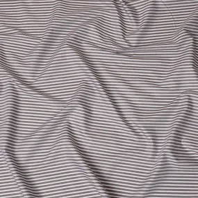 Brown Premium pure Italian 100% cotton shirting fabric with white print in stripe design-D16630