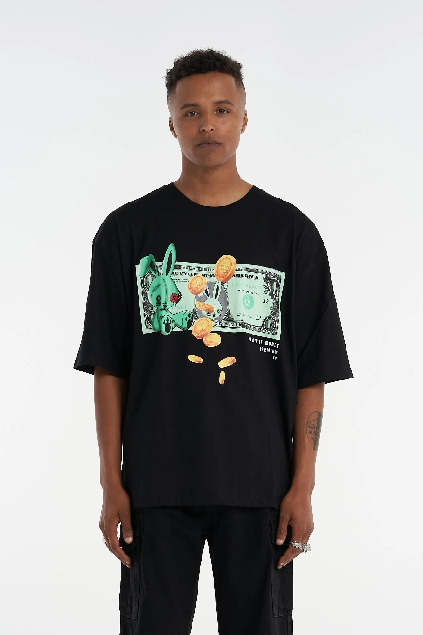 Bunny Money Oversized Tee Black