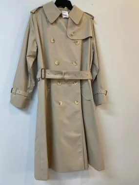 Burberry Size L Light Tan Cotton Blend Vintage Belted Coat