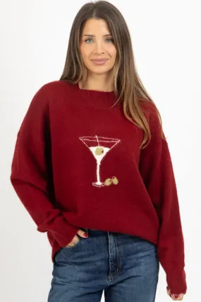 BURGUNDY DIRTY MARTINI SWEATER