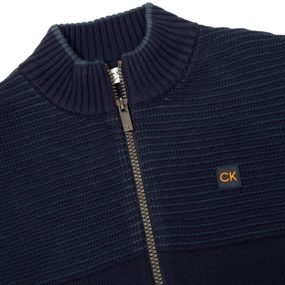 Calvin Klein Oak Creek Full Zip Lined Sweater 2024 CKMA24917 - Evening Blue