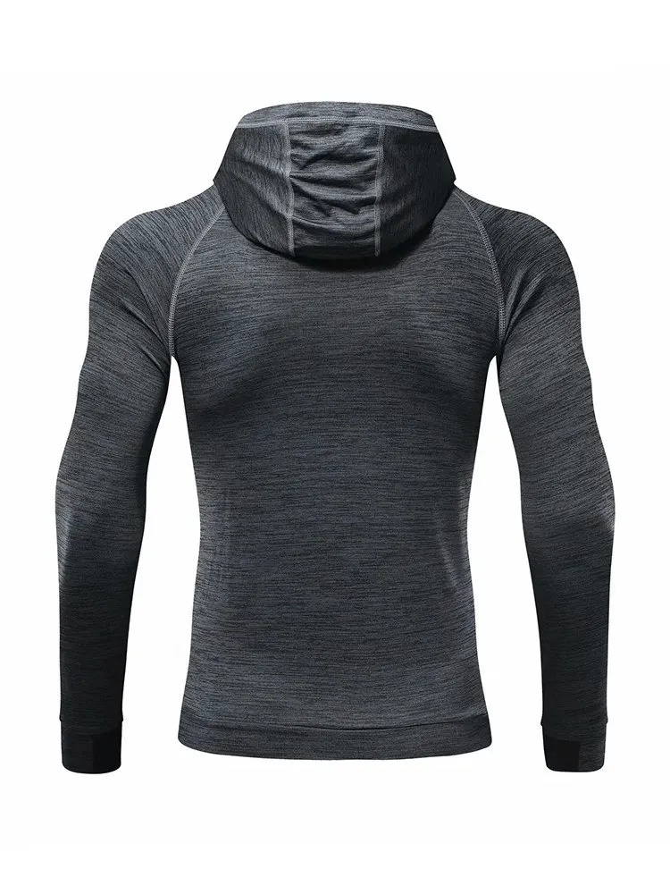 Casual Solid Color Zipper Hooded Sweatshirt for Men - SF1834