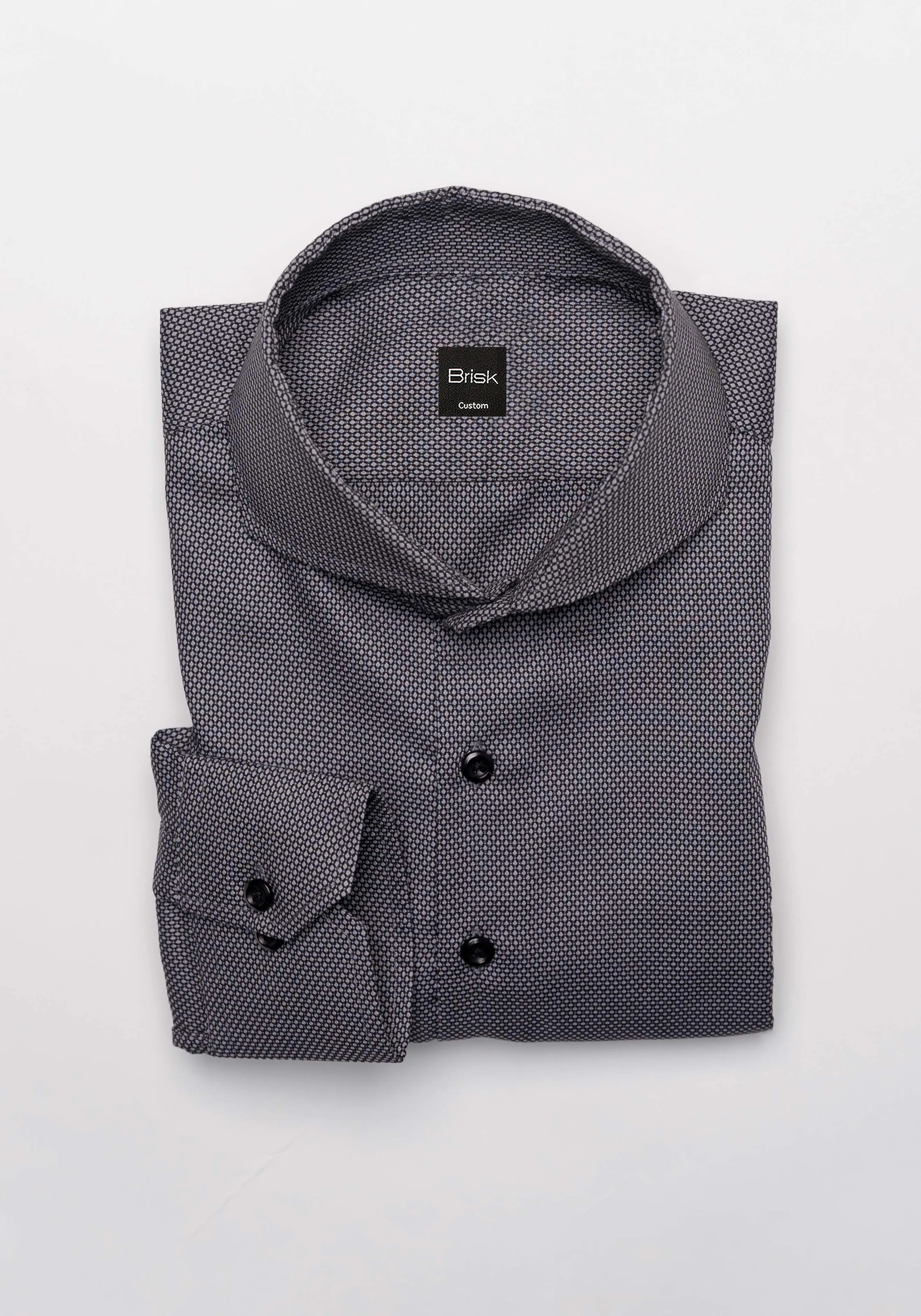 Charcoal Grey Lightweight Dobby Structured Shirt - Wrinkle Resistant