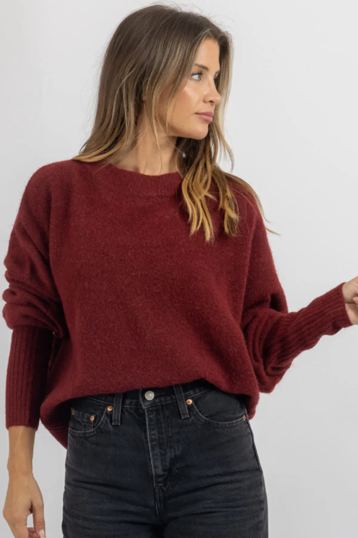 CLARA BURGUNDY SWEATER