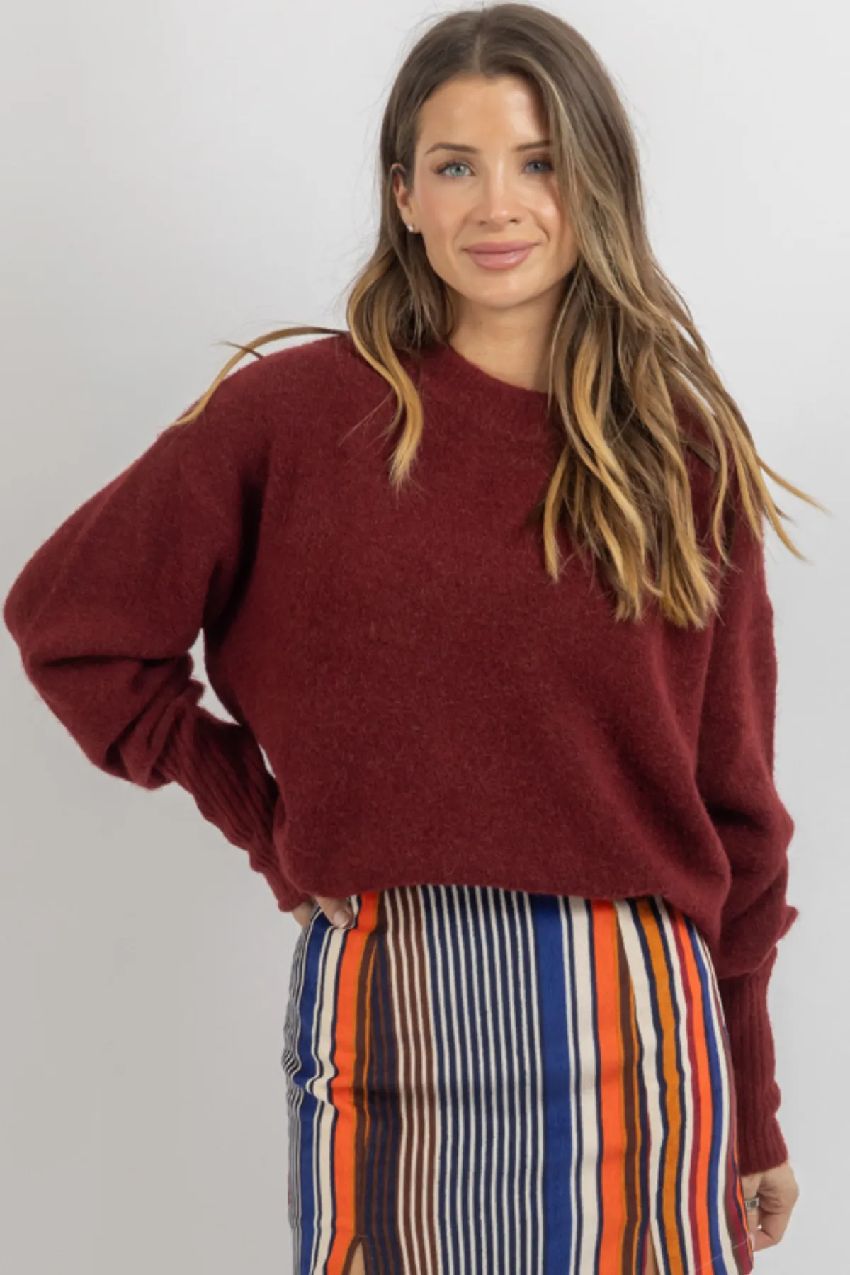 CLARA BURGUNDY SWEATER