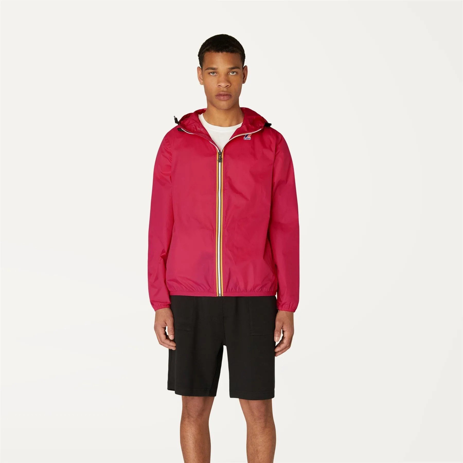 Claude - Unisex Packable Full Zip Waterproof  Rain Jacket in Fuchsia Magenta