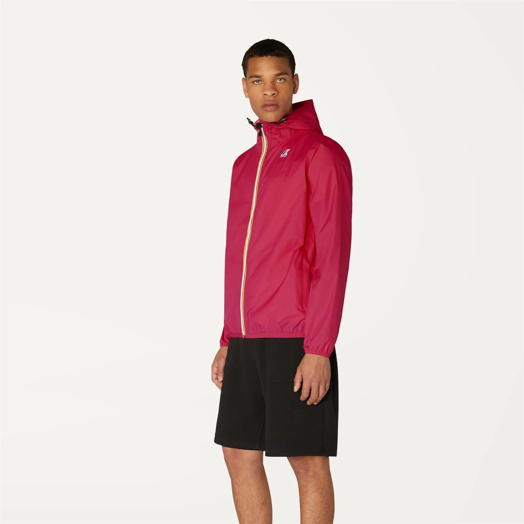 Claude - Unisex Packable Full Zip Waterproof  Rain Jacket in Fuchsia Magenta