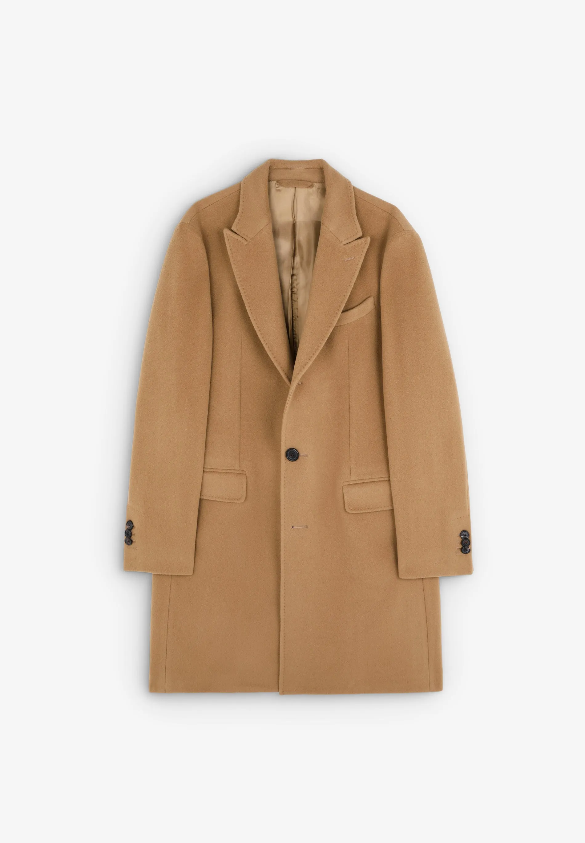 CLOTH COAT WITH PEAKED LAPEL