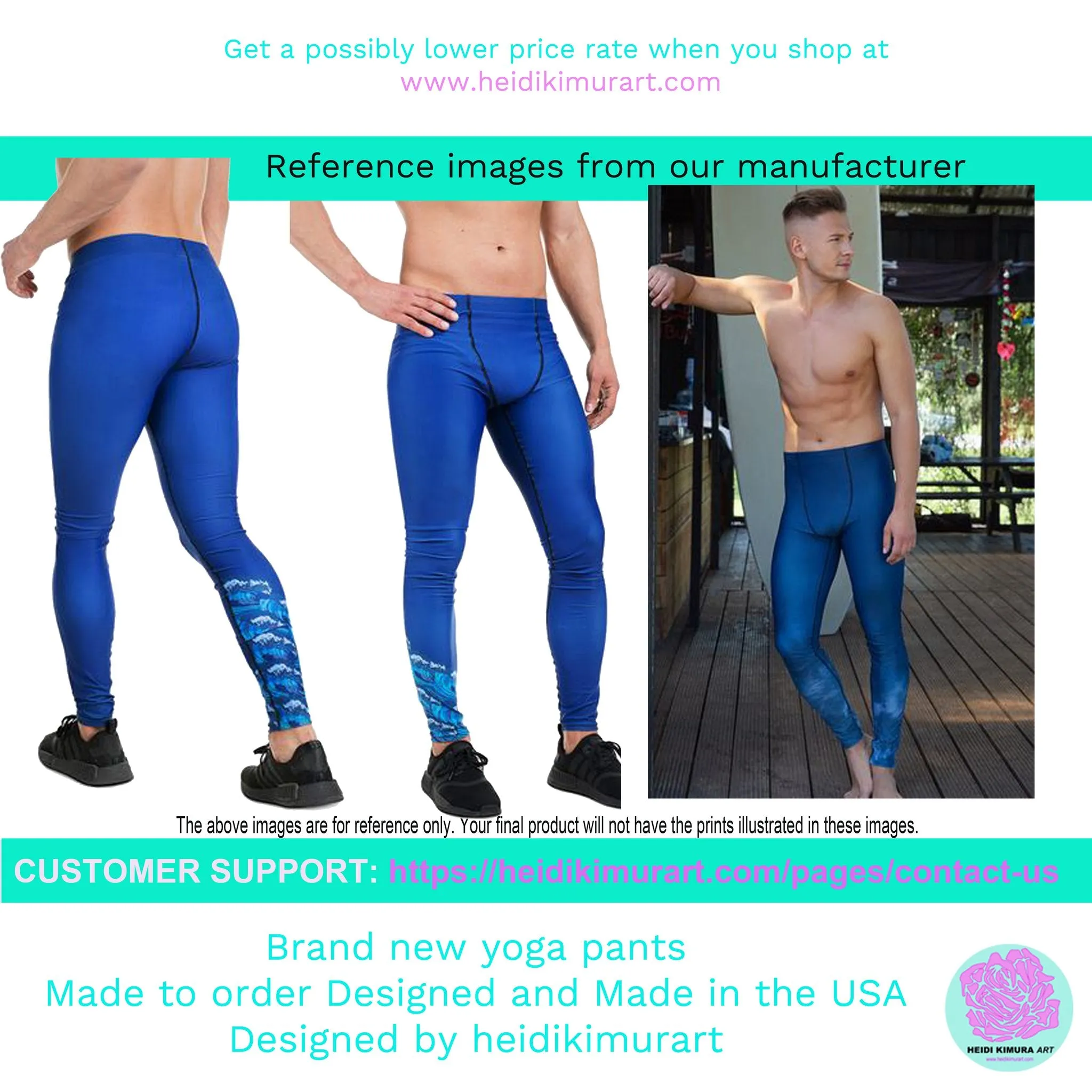 Colorful Abstract Best Men's Leggings, Best Modern Minimalist Premium Meggings Running Tights-Made in USA/EU