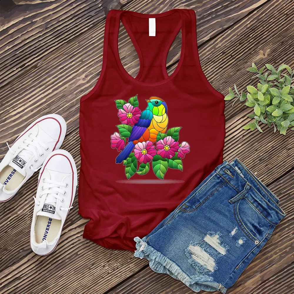 Colorful Glass Bird Women's Tank Top