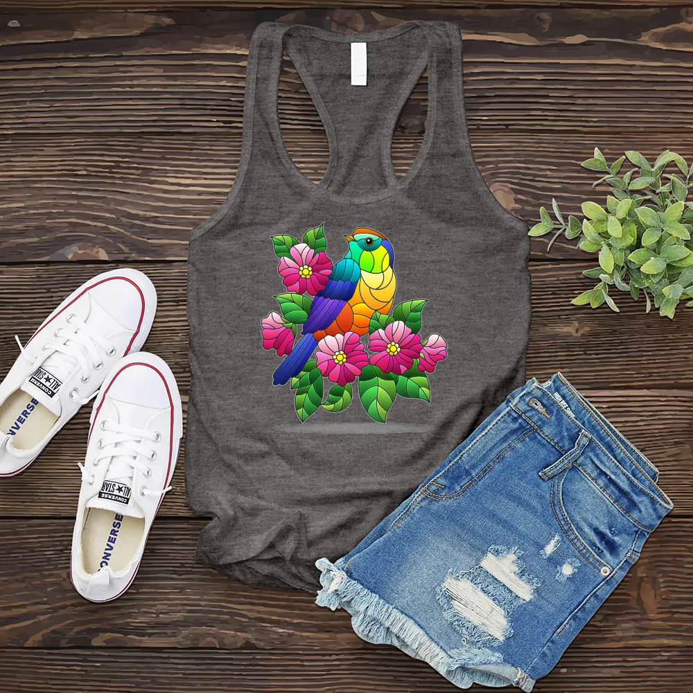 Colorful Glass Bird Women's Tank Top