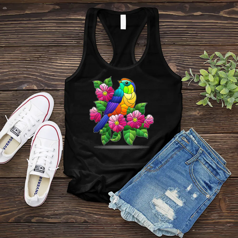 Colorful Glass Bird Women's Tank Top